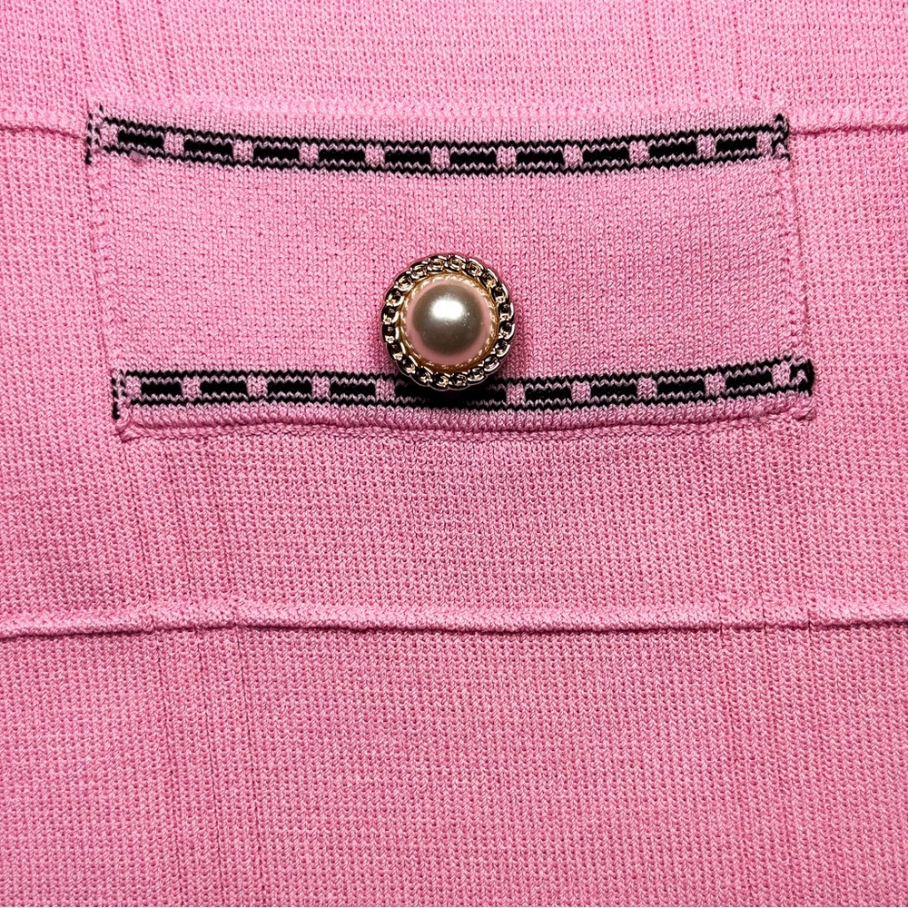 Alexa Admor Pink Knit Dress M Jenna Pearl Preppy Fit Flare Elle Woods Barbiecore - Picture 8 of 9